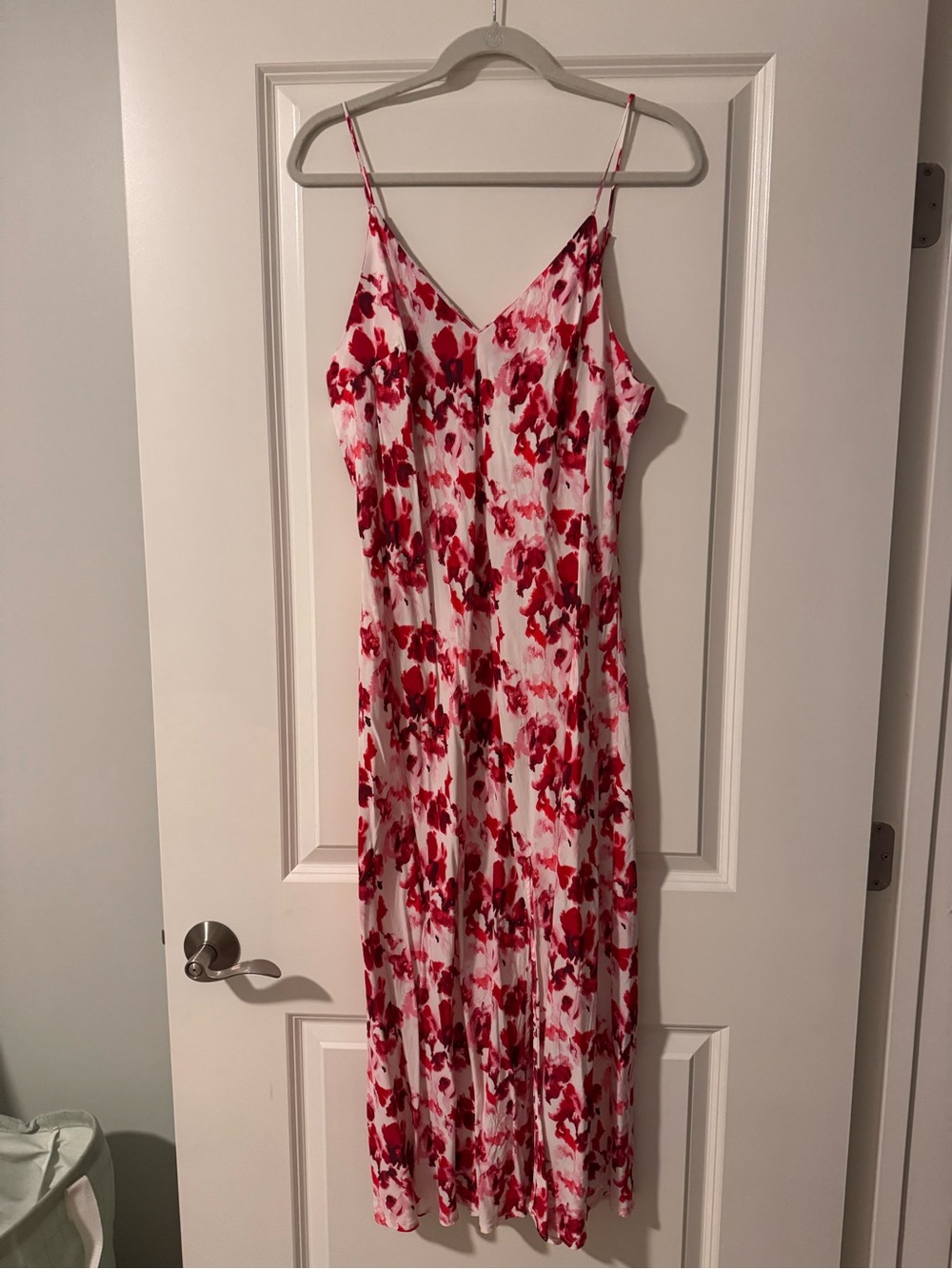 a new day White Maxi Slip Dress with Red Floral Print
